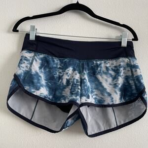 Lululemon Speed Up Short Women 4 2.5" Blue Pull On Gym Yoga Athleisure Lined